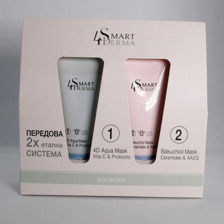 Smart4Derma Система інтенсивного зволоження 4D AQUA MASK + BAKUCHIOL MASK, 75мл+75мл
