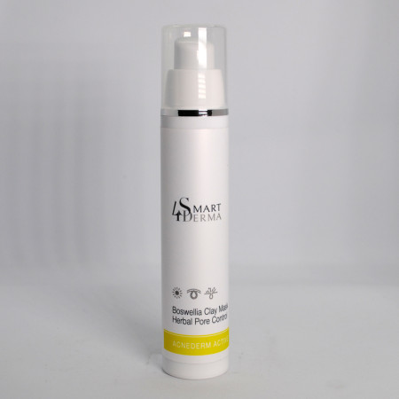Smart4Derma Acne Derm Active Boswellia Clay Mask Herbal Pore Control Порозвужувальна себорегулююча маска "Босфелія", 50 мл