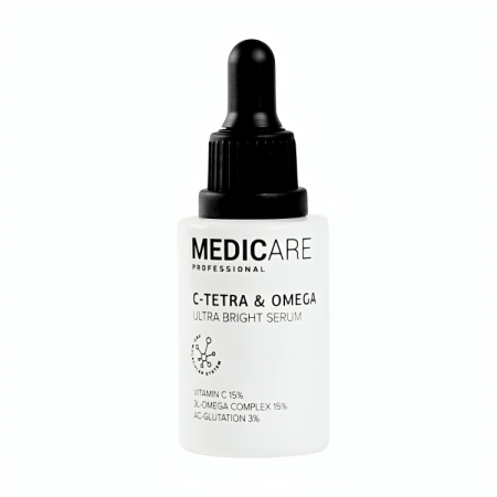 Medicare Освітлююча сироватка для обличчя з вітаміном C 15% C-TETRA & OMEGA ULTRA BRIGHT SERUM, 30 мл